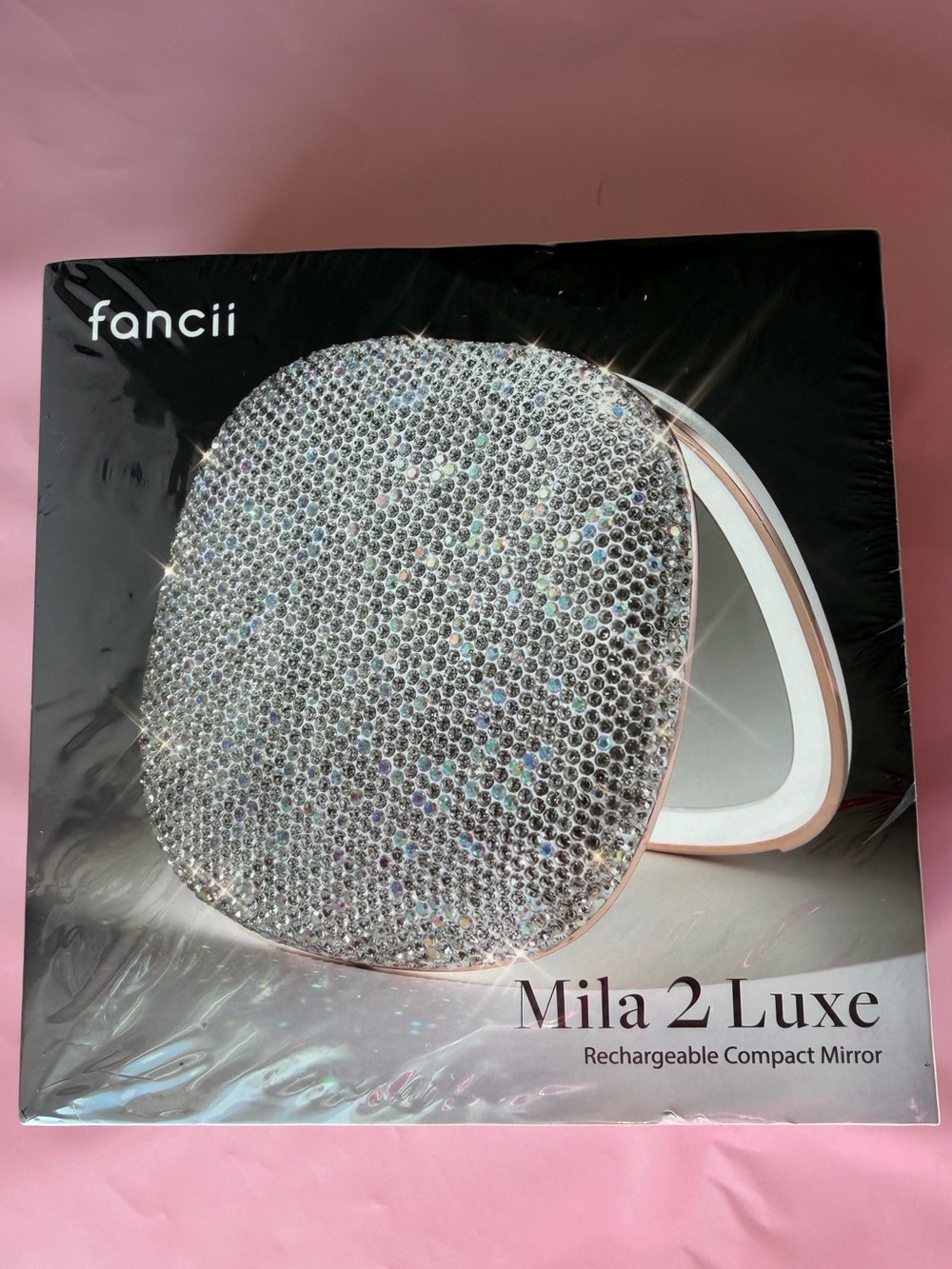 Fancii Mila 2 Luxe Rechargeable LED Compact Mirror New In Box Crystal Rhinestone